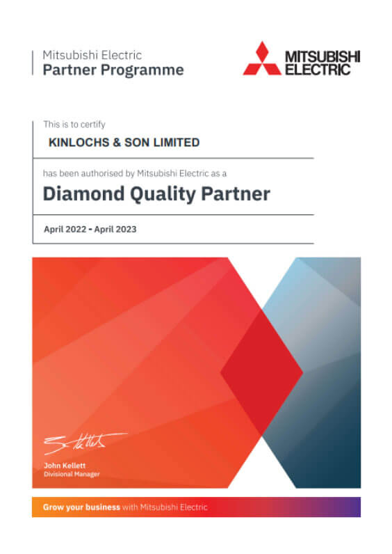 Kinlochs and Son Ltd Renew DQP Diamond Quality Partnership With Mitsubishi Electric